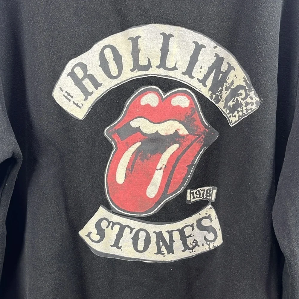 The Rolling Stones Mens M Black Long Sleeves Crew Neck Pullover Sweatshirt